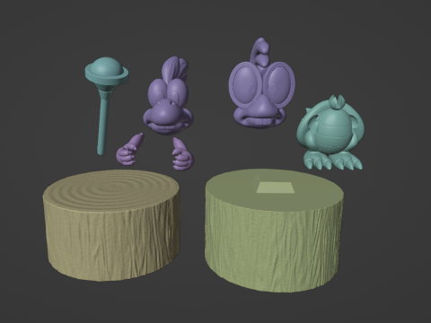 Iggy and Larry toys from Super Mario World Model Cetak 3D