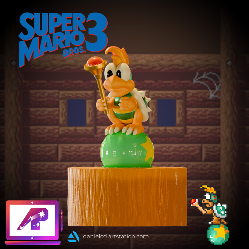 Lemmy Koopaling SMB3 3D Принт Модель .c4d .max .obj .3ds .fbx .stl .blend 