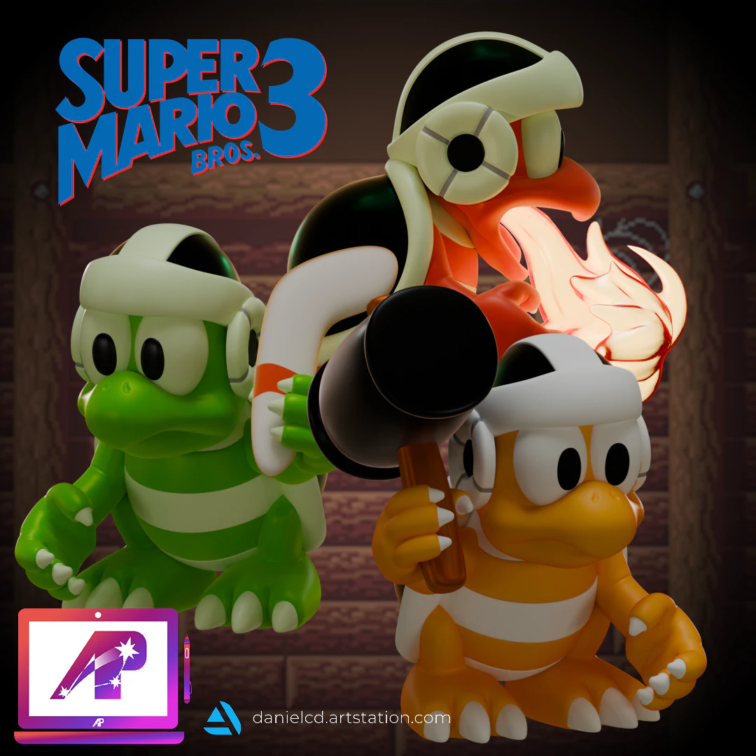 Boomerang Hammer Bros SMB3 3D Print Model .c4d .max .obj .3ds .fbx .stl .blend 