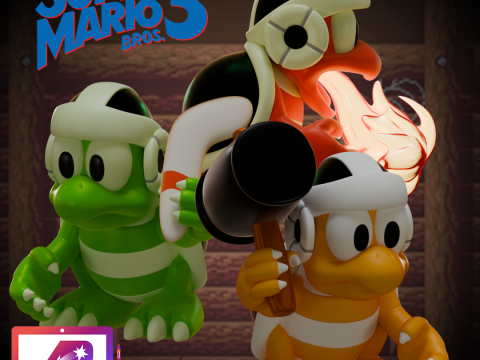 Boomerang Hammer Bros SMB3 3D प्रिंट मॉडल