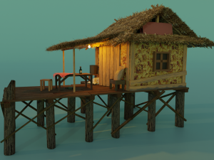A hut on the water 3D मॉडल