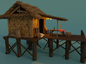A hut on the water Modèle 3D