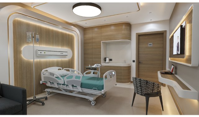 Hospital Room 3D Модель .c4d .max .obj .3ds .fbx .stl .blend