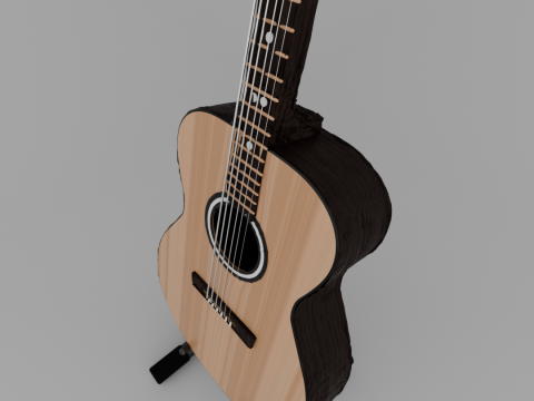 Guitar with textures 3Dモデル