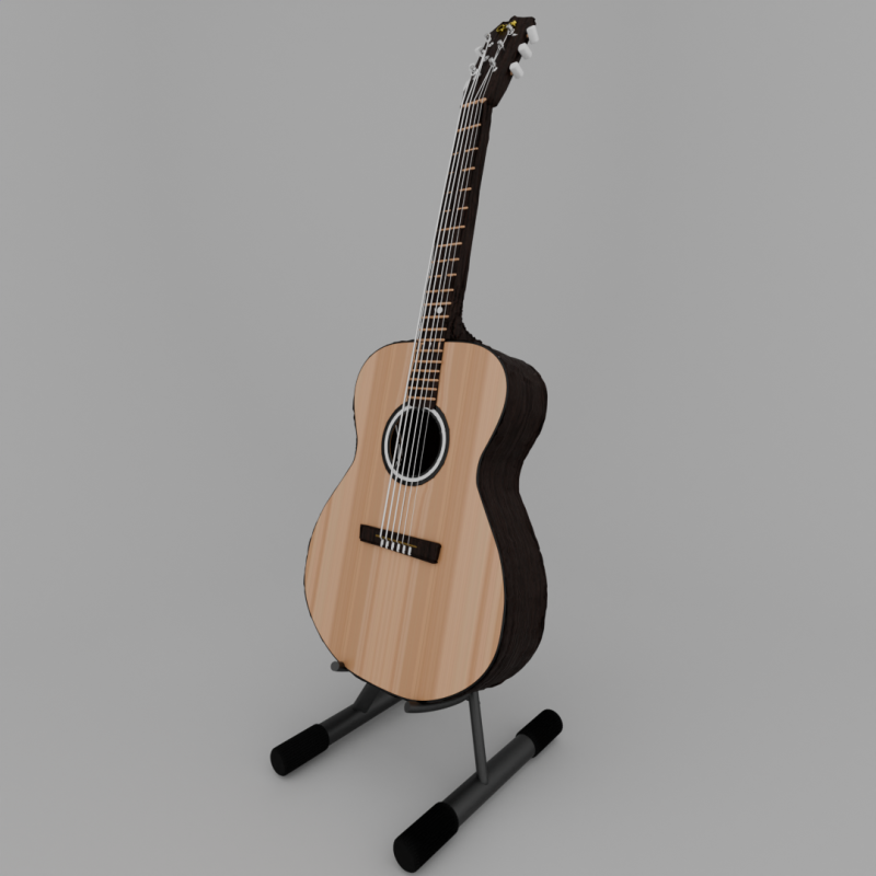 Guitar with textures 3Dモデル .c4d .max .obj .3ds .fbx .stl .blend 