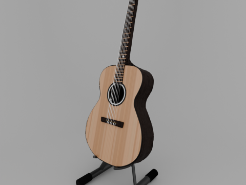 Guitar with textures 3D Model