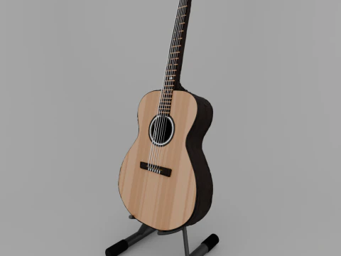 Гитара с текстурами 3D Модель