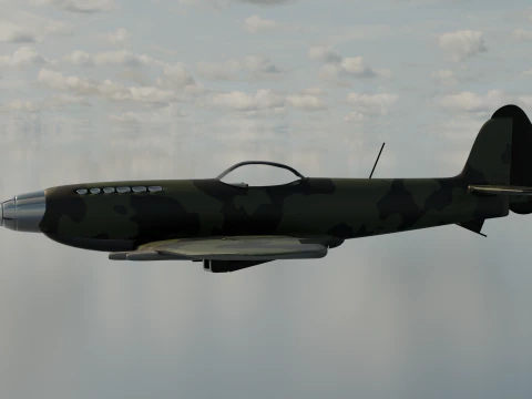 Спитфайр или самолет времен Второй мировой войны 3D Модель