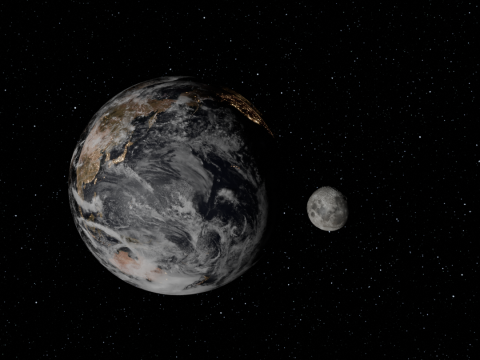 Saturn moon and earth in high quality Modelo 3D