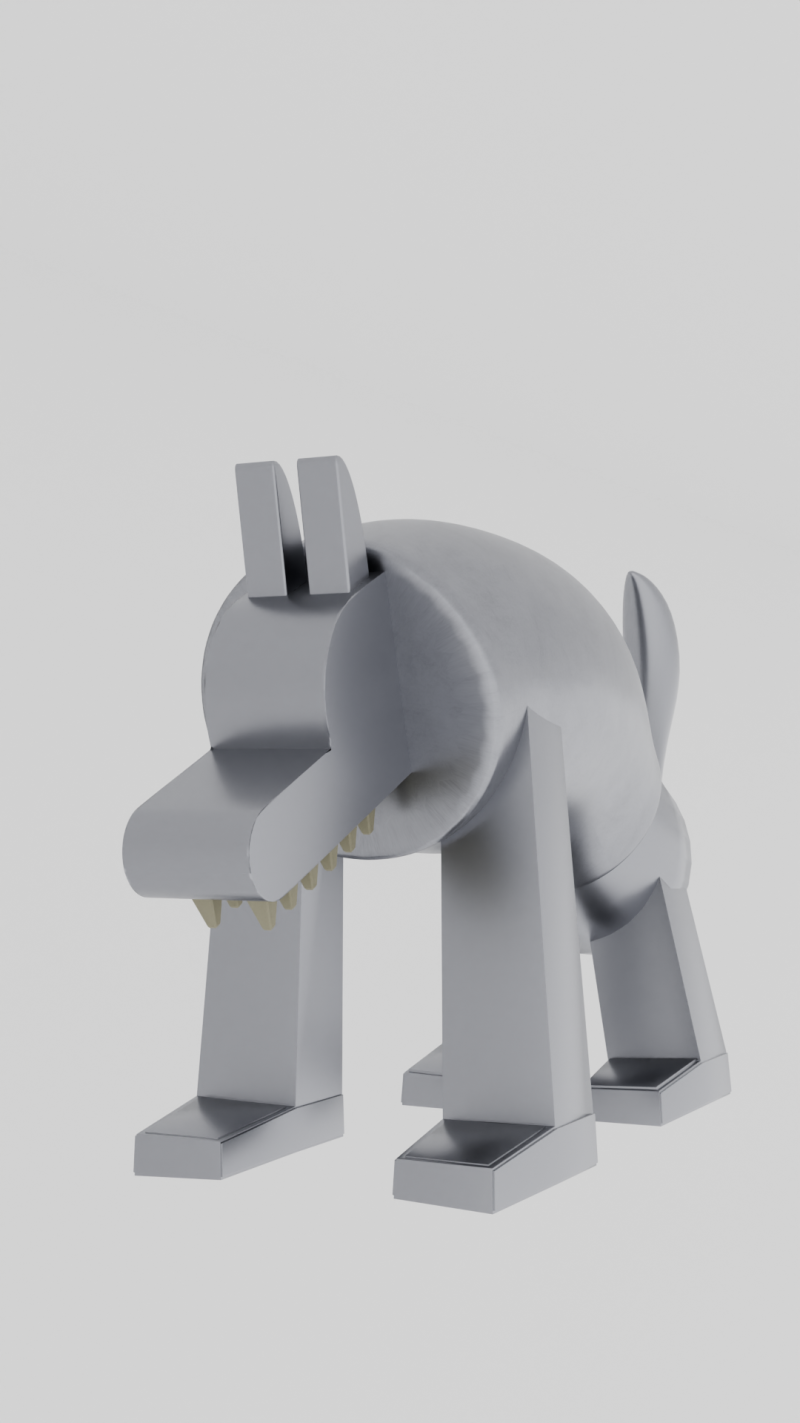 Metalik wolf printbale model 3D Модель .c4d .max .obj .3ds .fbx .stl .blend 