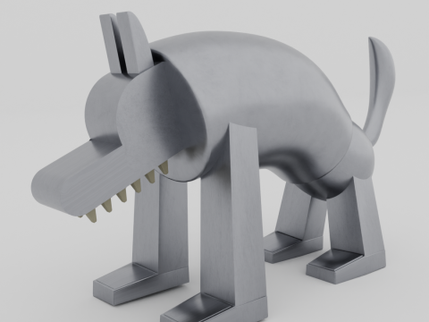 Metalik wolf printbale model 3D Модель