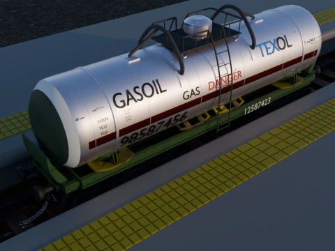 टैंक कैरिज-ट्रेन के हिस्से 3D मॉडल