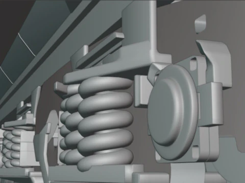 Tank carriege-train parts 3D Model