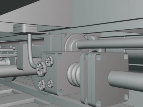 Tank carriege-train parts 3D Model