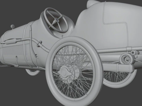 Bugatti race car 1930 3D Model