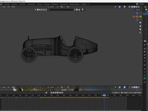 Bugatti race car 1930 Model 3D