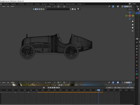 Bugatti race car 1930 3D Model