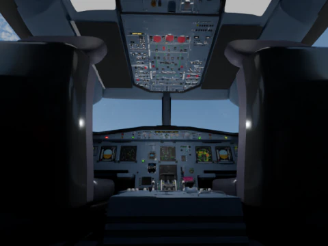 3D Airbus Cockpit 3D Model