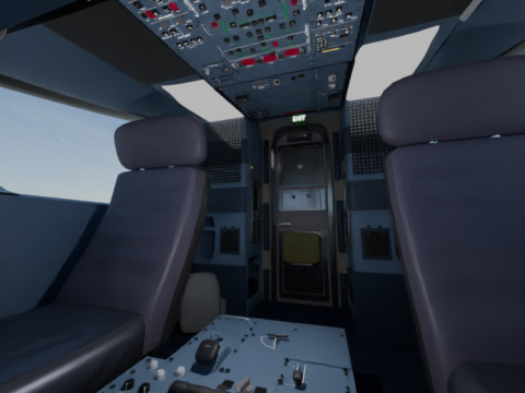3D Airbus Cockpit 3D Model