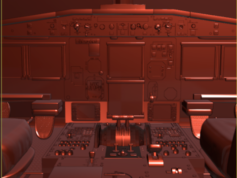 3D Airbus Cockpit 3D Model
