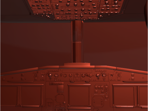 3D Airbus Cockpit 3D Model