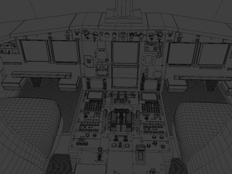 3D Airbus Cockpit 3D Model