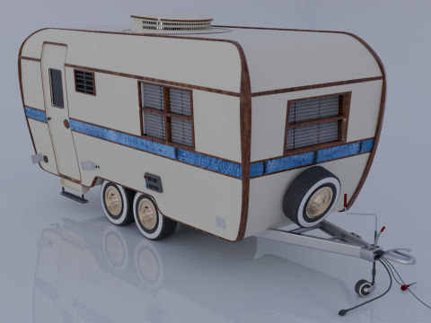 High detailed camping trailer 3D Model