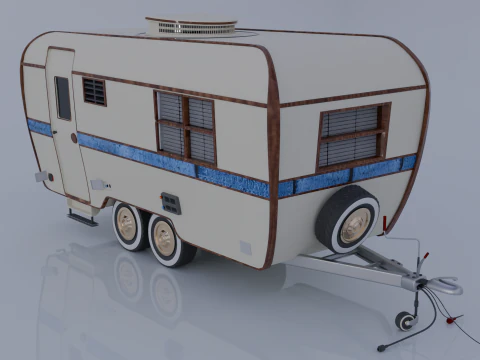 Remolque de camping muy detallado Modelo 3D