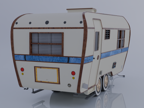 High detailed camping trailer 3D Model