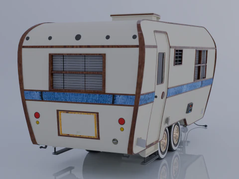 High detailed camping trailer 3D Model