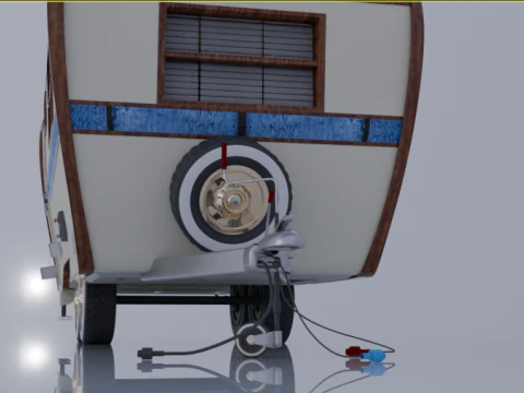 High detailed camping trailer 3D Model