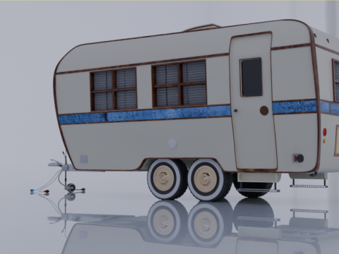 High detailed camping trailer 3D Model