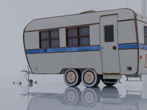 High detailed camping trailer 3D Model