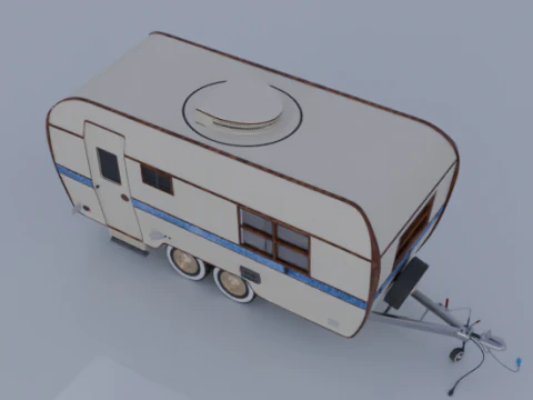 High detailed camping trailer 3D Model