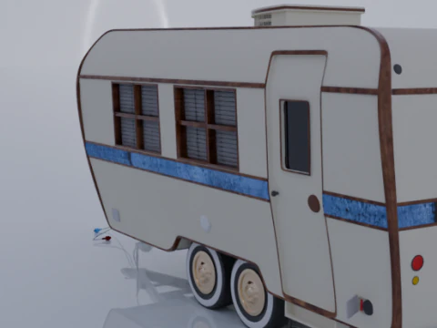 High detailed camping trailer 3D Model