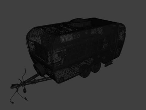 High detailed camping trailer 3D Model