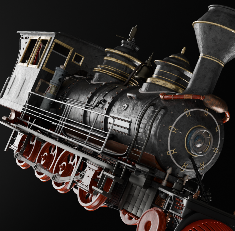 蒸汽火车 3D 模型 .c4d .max .obj .3ds .fbx .stl .blend 