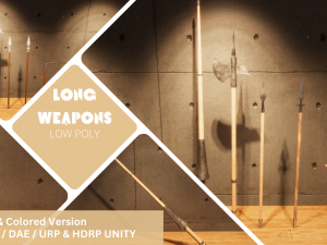 Long Weapons - Lowpoly Textured and Colorbased 3D Model