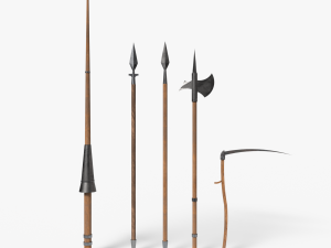 Long Weapons - Lowpoly Textured and Colorbased Modelo 3D