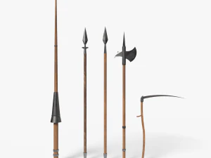 Long Weapons - Lowpoly Textured and Colorbased 3D Model