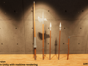 Long Weapons - Lowpoly Textured and Colorbased Modelo 3D