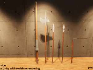 Long Weapons - Lowpoly Textured and Colorbased 3D Model