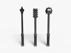 Maces - Lowpoly Textured and Colorbased 3D Model