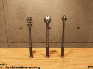 Maces - Lowpoly Textured and Colorbased 3D Модель