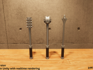 Maces - Lowpoly Textured and Colorbased 3D Модель