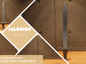 Falchion - 低ポリテクスチャーとカラーベース 3Dモデル