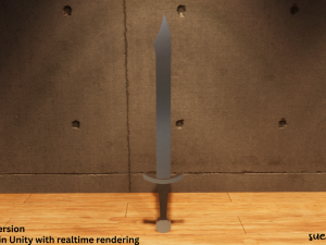 Falchion - Lowpoly Textured and Colorbased Model 3D