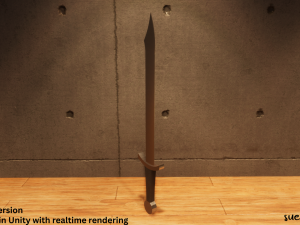 Falchion - Lowpoly Textured and Colorbased Model 3D