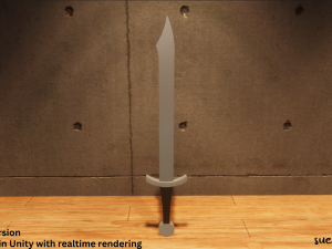 Falchion - Lowpoly Textured and Colorbased Model 3D