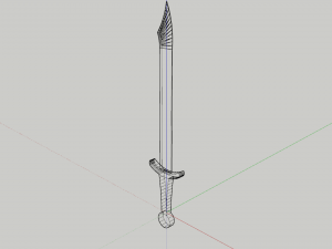 Falchion - Lowpoly Textured and Colorbased Model 3D